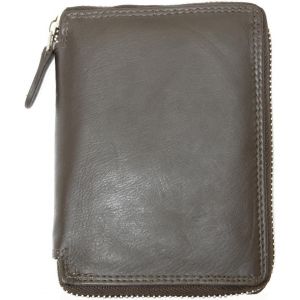 CMJAAGUR-Portefeuille, Brun, En Cuir V&eacute;ritable De Qualit&eacute;, Avec Zip Autour, Rfid[M1277] - Neuf