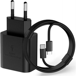Chargeur Usb C Charge Rapide,1 Pack Chargeur Usb C 20w Et Câble Prise Type C Compatible Avec Galaxy S23/S24/S22/S21 Ultra/S20/S20+/Note 20/10/9/8/A73/A53/A52,Mural Alimentation Secteu - Neuf
