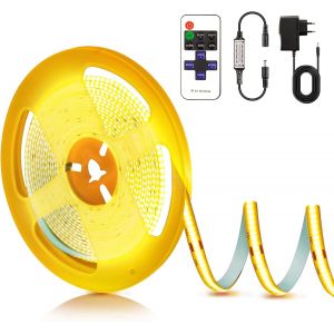 Cob Led Strip 2 M, 24 V Flexible Led Strip 320 Leds/M Strips For Diy Bedroom, Kitchen, Home Decoration, Warm White 2700k - Neuf