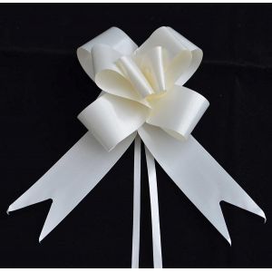 Kal-Gros Noeuds &Agrave; Tirer En Ruban De 50 Mm/5 Cm Pour Mur De F&ecirc;te, Emballages Cadeaux, Arbres De No&euml;l, Mariage, Anniversaire, D&eacute;coration De Fleuriste, Ivoire, 20pcs - Neuf