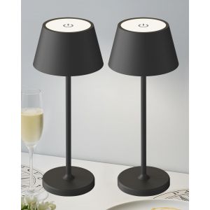 Subzonal-2 Pi&egrave;ces Lampe De Table Sans Fil Rechargeable Led, Tout M&eacute;tal Lampe Sans Fil Rechargeable 5000mah, 3 Temp&eacute;ratures De Couleur, Contr&ocirc;le Tactile Pour Chevet, Interieur, Exterieur - Neuf