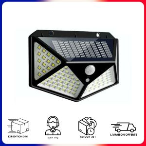 Lampe Solaire Détecteur Mouvement Extérieur Jardin Projecteur 3 Modes Éclairage - Neuf