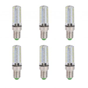 HJLIAN Lot de 6 petites ampoules LED E14 72 LED 5 W 220 V, en silicone, pour lampe de plafond, lampe de table, pour chambre a coucher, lumiere blanche - Neuf