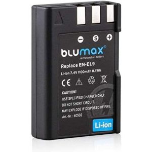 Batterie Nikon EN-EL9e/EN-EL9a 1 100 mAh compatible avec Nikon D3000 D5000 D40 D40x D60 - Neuf
