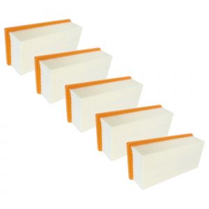 vhbw 5x filtre pliss&eacute; plat compatible avec K&auml;rcher NT 65/2 Eco Me, NT 65/2 Eco Me Tc aspirateur sec/humide, aspirateur industriel - Neuf