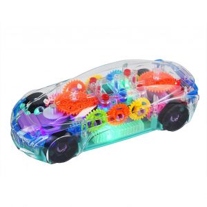 Light Up Transparent Toy Car Green Chassism Transparent Gear Concept Racing Toy Car for Kids Children - Neuf