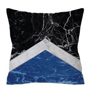 Hjlian Housse De Coussin Carree Douce Et Tendance, Motif Geometrique Abstrait, Texture Marbre, Decoration D'interieur (4) - Neuf