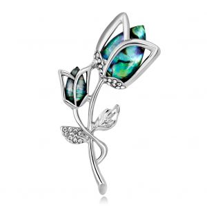 Broche Delicate En Forme De Rose, Coquillage, Strass, Decoration, Bijoux, Cadeau (Al344-A) - Neuf