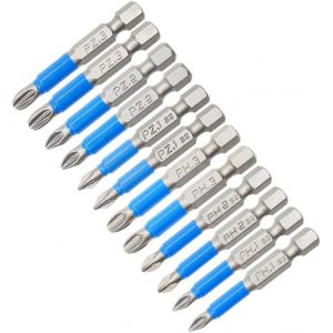 CHECARZHN--NO1-Lot De 12 Embouts De Tournevis Magnétiques En Acier S2 Sets D'Embouts Pour Tournevis Pz1, Pz2, Pz3, Ph1, Ph2, Ph3, Accessoires Pour Perceuse Et Tournevis - Neuf