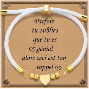 Women's Friendship Bracelet - Handmade Heart Knotted Rope Protection Amulet Good Luck For Graduates Couples Birthday Christmas Gift Mother's Day Grandmother - Neuf