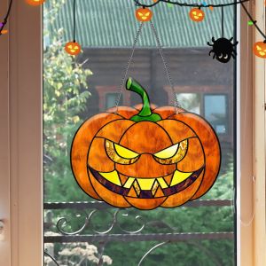 D&eacute;coration d'Halloween en acrylique &agrave; suspendre - Citrouille, panneau &agrave; suspendre pour la d&eacute;coration int&eacute;rieure, d&eacute;coration de vacances - Neuf