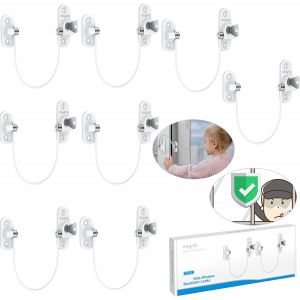 8 Pack Solid Window Locks Child Safety Zinc Alloy&stainless Steel Window Restrictors For Upvc Prevent Thieves Window Safety Locks Screw Mounting Window Safety Restrictors For Baby Home Safety - Neuf