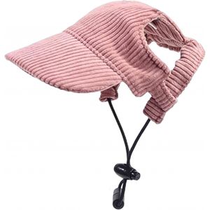 Jgd-Casquette De Baseball Pour Chien - R&eacute;glable - Protection Solaire - Avec Trous Pour Oreilles - Pour Animal De Compagnie - Rose - Taille M - Neuf