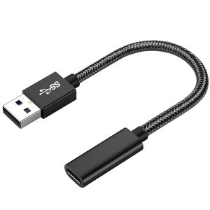 KALANKA-10 Gbit/s C&acirc;ble Adaptateur USB-C Femelle vers USB-A M&acirc;le, Cable Type-C vers UCB A 3.2 Transfert de Donn&eacute;es Haute Vitesse 15cm pour Smartphone, Tablette, PC, Disque Dur et Autres Appareils - Neuf