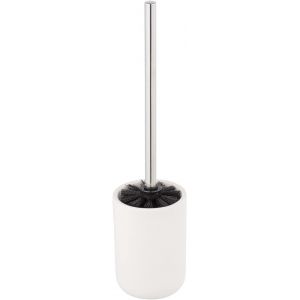 KAL-Ensemble Wc Olinda, Porte-Brosse Wc De Forme Conique, Porte-Brosse Avec Fini Mat, Fabriqué En Céramique, Avec Brosse Wc Noire, Dimensions (L/L X H) : Ø 9,5 X 40 Cm, Blanc - Neuf
