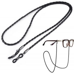 2 Pièces Cordon Lunettes Chic, 70cm Résistant Aux Uv Sangles De Lunettes En Caoutchouc Et Tissu, Attache Lunette Cuir Pu Étanche Chaine Pour Lunette, Pour Lunettes De Soleil - Neuf