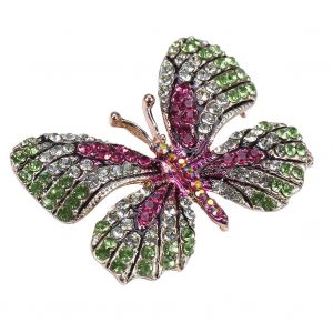 Broche Papillon En Alliage Pour Femme, Bijou De Fete De Mariage Avec Strass Decoratifs #3 - Neuf