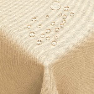 Eryi-Decohometextil - Aspect Lin - Taille Au Choix - Rectangulaire - 90 X 90 Cm Ou 90 X 90 Cm - Champagne Avec Protection Anti-Taches - Champagne Td - Rectangulaire - Neuf