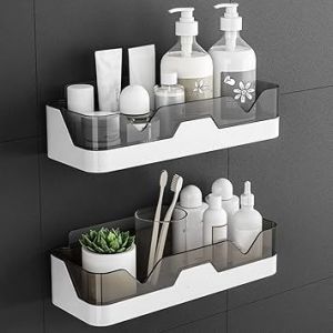 Lot de 2 Etagère Douche,Serviteur de Douche Sans Perçage, Paniers Rangement D'organisateur de Douche Mural pour Salle de Bain/Cuisine - Neuf