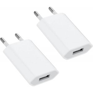 TIANYI-Chargeur USB, 5V/1A Embout Adaptateur Universel, 2pcs Prise Adaptateur Secteur, USB Chargeur pour Phone, Pad, smartwatch, &Eacute;couteurs,Tablette - Neuf