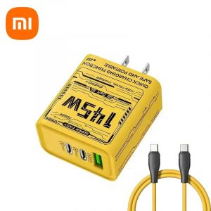 145w 3 Ports Chargeur Rapide Usb Type C Chargeur De T&eacute;l&eacute;phone Portable Rapide Ue Us Uk Prise Chargeur Adaptateur Pour Iphone 16 Pro Samsung--Us Charger C-C Cable - Neuf