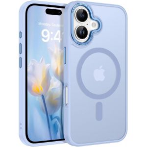 TRAHOO-Coque Magn&eacute;tique pour iPhone 17, 6,3 Pouces, Compatible avec MagSafe, Etui Translucide Mat Arri&egrave;re Housse Fine Antichoc Case, Coque iphone 17 Bleu Clair - Neuf