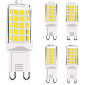 Sjzg-Ampoules G9 Led 6000k Blanc Froid Non Dimmable 5pcs, 230v 4w 450lm &Eacute;quivalent &Agrave; Halog&egrave;ne T4 40w, Angle De Faisceau 360&deg;, Pour Lampe De Bureau En Cristal - Neuf