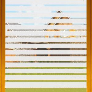 Kalanka-- Film De Protection Pour Fenêtre - Opaque, Autocollant - Film À Rayures, En Verre Dépoli - Anti-Uv (Naturel, Motif Rayures, 40 X 200 Cm) - Neuf
