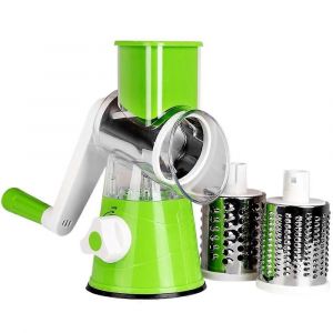 Déchiqueteuse de râpe à tambour de table rotative avec 3 lames rotatives en acier inoxydable - Neuf