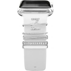 Kalanka-5 Pcs Breloques Pour Bracelet Apple Watch 46mm 42mm 44mm 40mm 41mm 45mm 38mm 49mm Femme,Anneau Décoratif Iwatch 10 9 8 7 6 5 4 3 Se/Galaxy Watch 7 6 5 4 Smart Watch Band Métal Brillant Access - Neuf