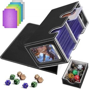Bo&icirc;te Porte-Cartes Pour Jusqu'&agrave; 380+ Cartes,Bo&icirc;te De Deck Avec 6 Plaques De S&eacute;paration,Porte Deck Magn&eacute;tique Flip-Magic Pour Cartes &Agrave; Collectionner,Compatible Avec Mtg Tcg(Blanc) - Neuf