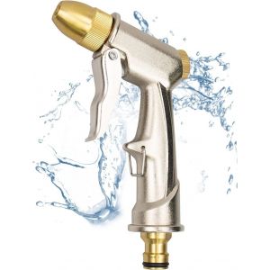 JGD-Pistolet d`arrosage en 100% m&eacute;tal ulv&eacute;risateur de Pistolet &agrave; Eau Haute Pression, Pistolet &agrave; Eau de Jardin Robuste, pour Lavage de Voiture Arrosage de Pelouse - Neuf
