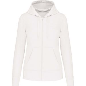 Sweat &Agrave; Capuche Zipp&eacute; &Eacute;coresponsable - Femme - K4031 - Blanc - Neuf