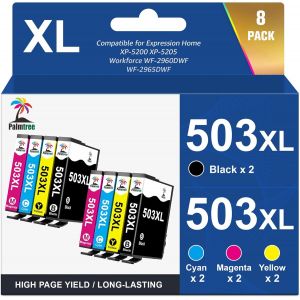 ERYI-503Xl Compatible Avec Cartouche Epson Wf 2960 Et Cartouche Epson 503 503Xl Pour Epson Expression Home Xp-5200 Xp5200 Xp-5205 Epson Workforce Wf-2960 Wf-2960Dwf Wf-2965 (8 Pack) - Neuf
