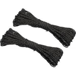 Eryi-Corde De Tente Réfléchissante De 20 Mètres, 2 Pièces De Corde De Tente En Nylon Paracord De 2 Mm Pour Le Camping, La Tente, La Bâche, La Randonnée, Noire - Neuf