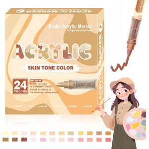 Mevronisshop-24 Couleurs Feutre Acrylique Couleur Chair Feutres Acrylique Convient Pour Peindre La Pierre La C&eacute;ramique Le Verre Et Le Bois - Neuf