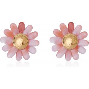 Kal-Buemmr Boucles D'oreilles Pendantes En Forme De Fleur En Résine Crochet Plaqué Or 18 Carats Boucles D'oreilles Pétales Rétro Fleur Exagérée Boucles D'oreilles Pendantes Personnalisées Élégantes - Neuf