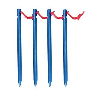 Lot De 4 Piquets De Tente L&eacute;gers En Aluminium &iquest; Durables, Solides, Faciles &Agrave; Rep&eacute;rer, Id&eacute;aux Pour Le Camping, La Randonn&eacute;e Et Les Aventures En Plein Air - Neuf
