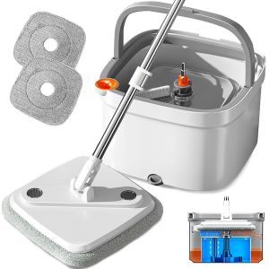 YEMAESRE-Zaz Kit Serpillère Rotative À 360° Et Seau Avec Système De Séparation De L'Eau Propre Et Sale - Tête De Balai Rotative À 360° Pour Tous Les Enfants De Surfaces De Sol - Neuf