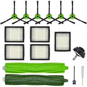 Pi&egrave;ces de rechange pour iRobot Roomba J5 J5+ J6 J6+ J7 J7+ J8 J8+ J9 J9+ S&eacute;rie J J Plus Aspirateur Robot,1 Roue avant pivotante,1 Brosse en caoutchouc,5 Filtres HEPA,6 Brosse lat&eacute;rale - Neuf