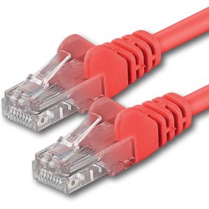 1X 2M C&acirc;ble R&eacute;seau Cat6 Cat 6 - Rj45 Ethernet Lan Dsl Routeur Modem - Rouge - Neuf