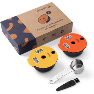 Cmws-Capsulas Tassimo Reutilizables C&aacute;psula De Caf&eacute; Compatibles Para Tassimo C&aacute;psula De Repuesto Recargable, Filtro De Caf&eacute; Para Tassimo (180ml O+220ml Y+Spoon) - Neuf