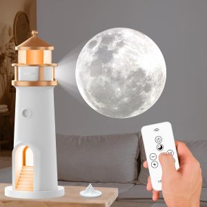 Lampe Phare Lunaire, Projecteur Veilleuse, Lampe D&eacute;corative Phare Avec T&eacute;l&eacute;commande, Projecteur Led Rechargeable Pour Chambre, Salon, Bureau[Vei9272511] - Neuf