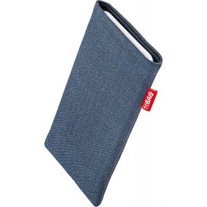 CAUC-Jive Bleu en Tissu Pochette customis&eacute;e adapt&eacute;e Housse de Protection pour Apple iPhone 16 Pro 6.3" | Nettoyage de l`&eacute;cran | Fabriqu&eacute; en Allemagne - Neuf