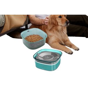 Gamelle D'eau De 2 L Pour Chien Et Chat Avec Base Antid&eacute;rapante, Couvercle Anti-Poussi&egrave;re, Disque Flottant Automatique Et Syst&egrave;me Anti-D&eacute;versement. - Neuf