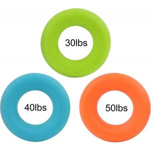 Nouveau Produit,Paquet De 3 Anneaux De Renforcement De La Poignée,Entraîneur De Force Pour L'exercice Du Doigt,De L'avant-Bras,Entraînement De La Pince D'escalade - 30,40 Et 50 Lb - Neuf