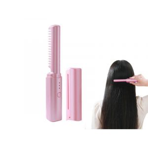 Mini Peigne Lisseur Rechargeable ¿ Outil De Coiffure Portable Et Sans Fil - Neuf