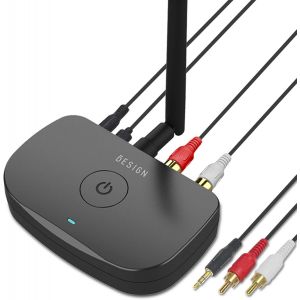 Besign BE-RCA Longue Portee Récepteur Bluetooth, Adaptateur Audio sans Fil, Récepteur Bluetooth 5.0 pour Les Enceintes filaires ou Le système de Musique Domestique stéréo - Neuf
