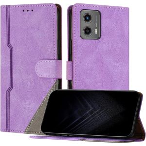 KAL-&Eacute;tui Pour Motorola Moto G 5G 2023, Housse En Cuir Pu Avec [Protection Antichoc Tpu] [Fonction Support] [Porte-Cartes ] Antichoc Magn&eacute;tique Coque Pour Moto G 5G 2023 - Violet - Neuf