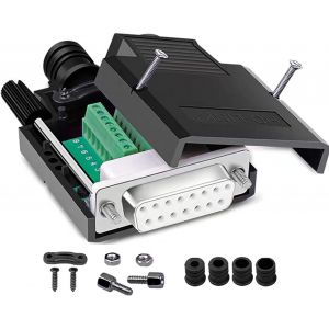 Db15 Adaptateur S&eacute;rie D-Sub Sans Soudure Rs232 - Connecteur Fin 15 Broches - Sans Soudure - Avec Accessoires De Bo&icirc;tier (Femelle) - Neuf